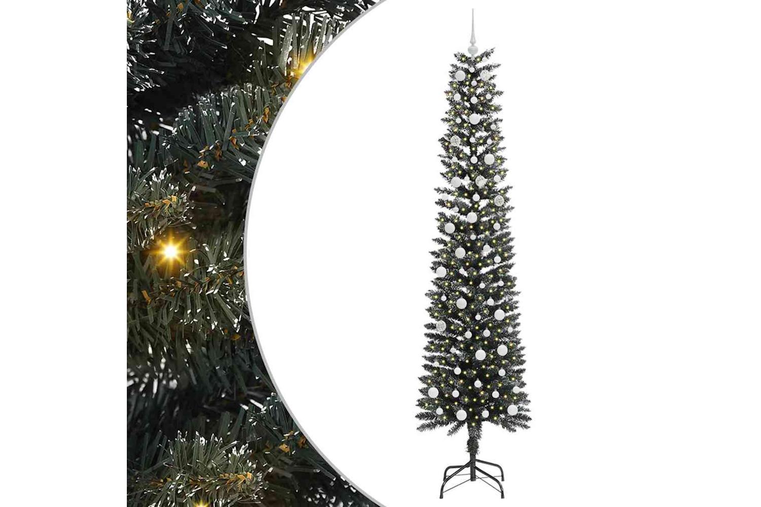Vidaxl Artificial Christmas Tree With 300 Leds Green 58 X 58 X 240 Cm