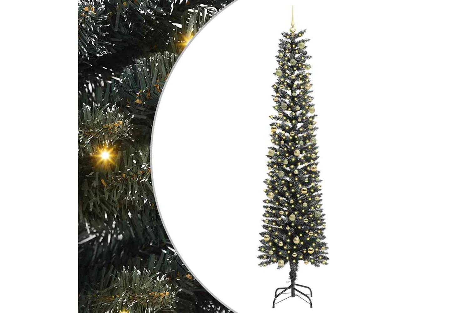 Vidaxl Artificial Christmas Tree With 300 Leds Green 58 X 58 X 240 Cm