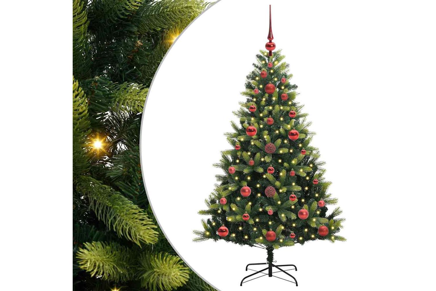 Vidaxl Artificial Hinged Christmas Tree 150 Leds Green 120 Cm