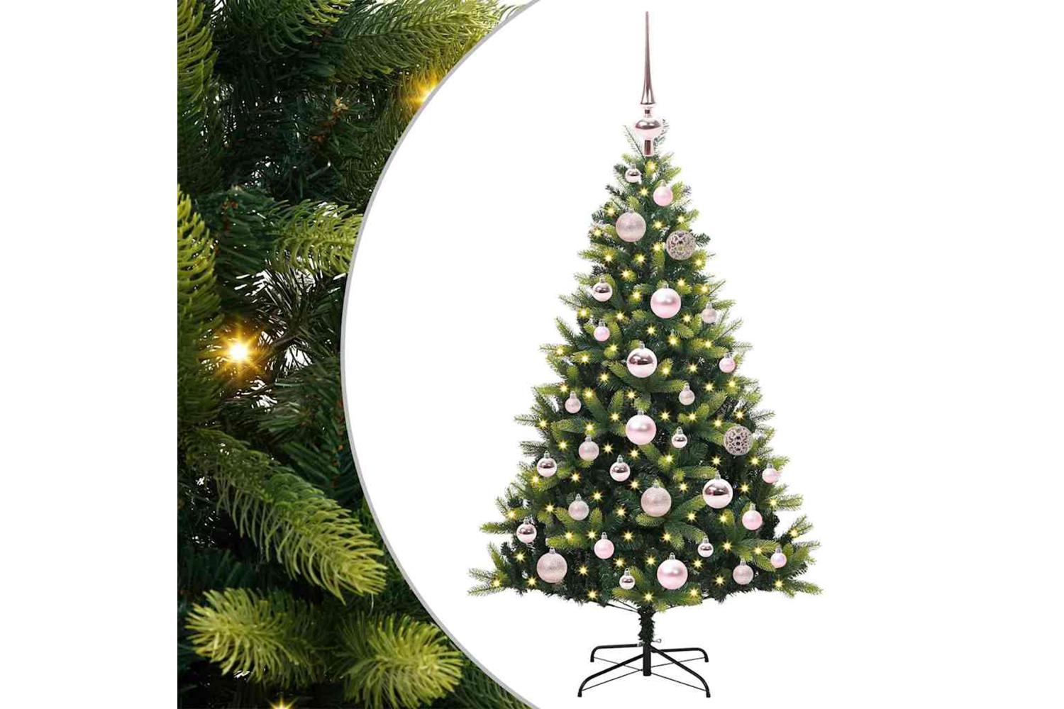 Vidaxl Artificial Hinged Christmas Tree 150 Leds Green 120 Cm