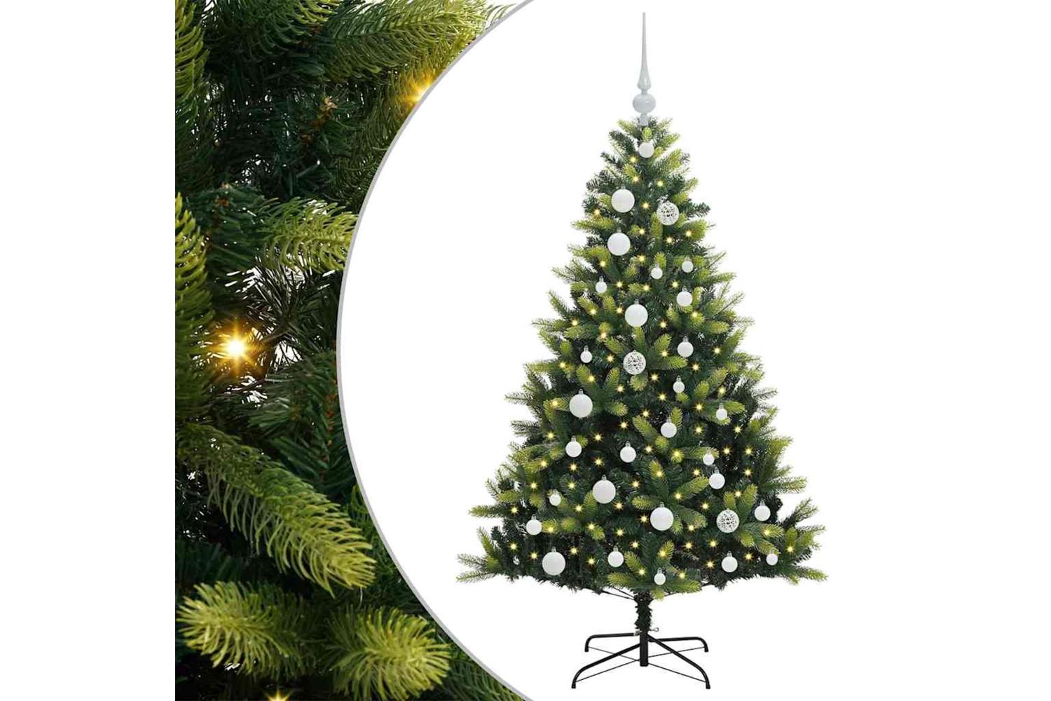 Vidaxl Artificial Hinged Christmas Tree 150 Leds Green 120 Cm