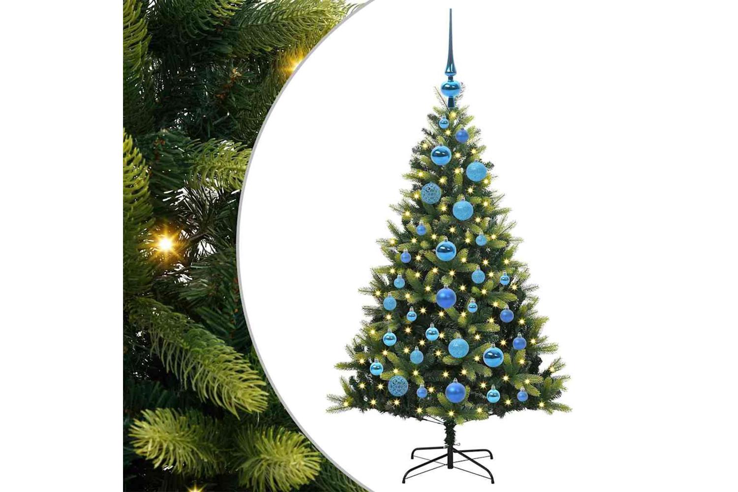 Vidaxl Artificial Hinged Christmas Tree 150 Leds Green 120 Cm