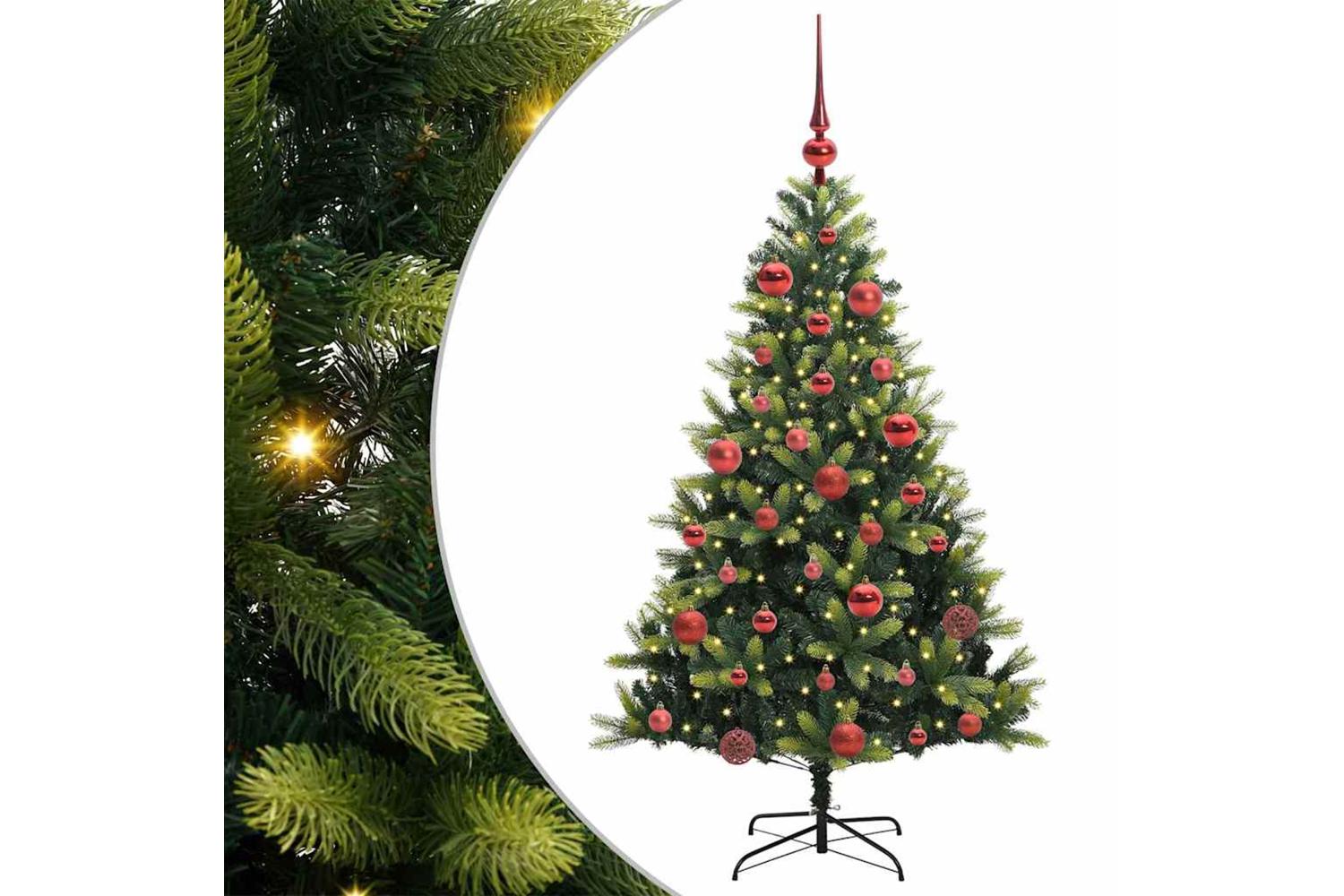 Vidaxl Artificial Hinged Christmas Tree 150 Leds Green 150 Cm