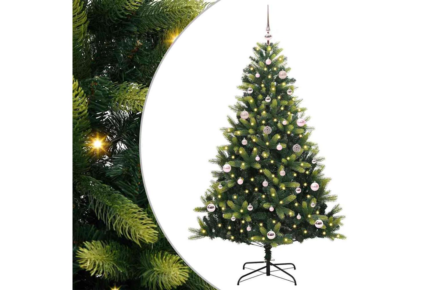 Vidaxl Artificial Hinged Christmas Tree 150 Leds Green 150 Cm