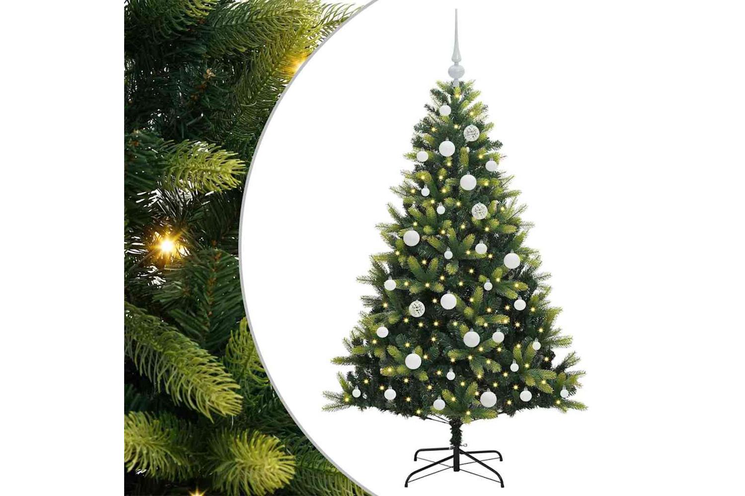 Vidaxl Artificial Hinged Christmas Tree 150 Leds Green 150 Cm
