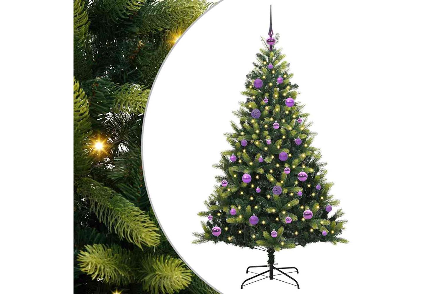 Vidaxl Artificial Hinged Christmas Tree 150 Leds Green 150 Cm