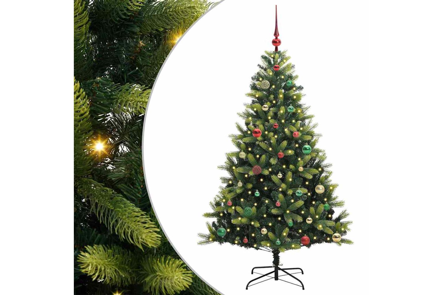 Vidaxl Artificial Hinged Christmas Tree 150 Leds Green 150 Cm
