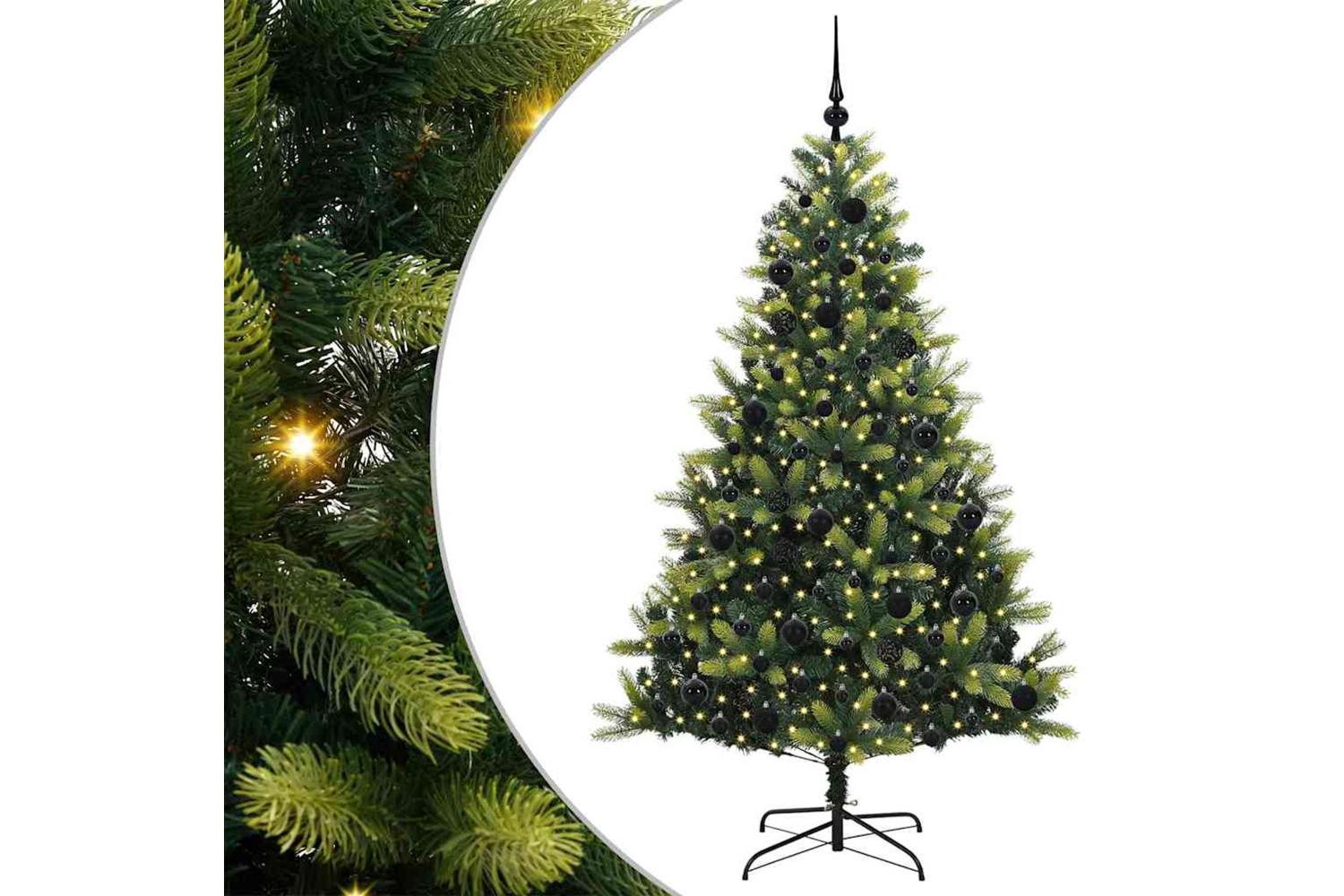 Vidaxl Artificial Hinged Christmas Tree 300 Leds Green 180 Cm