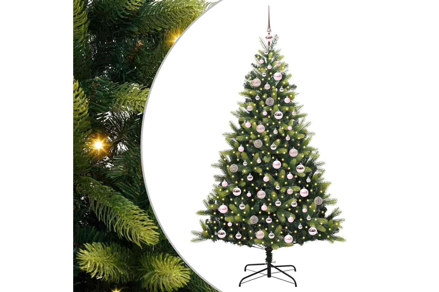 Vidaxl Artificial Hinged Christmas Tree 300 Leds Green 180 Cm