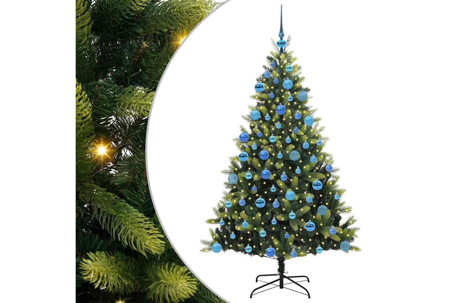 Vidaxl Artificial Hinged Christmas Tree 300 Leds Green 180 Cm