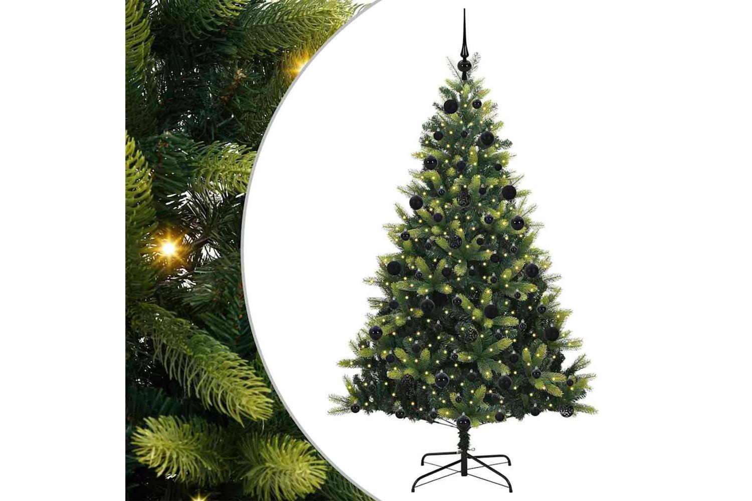 Vidaxl Artificial Hinged Christmas Tree 300 Leds Green 210 Cm