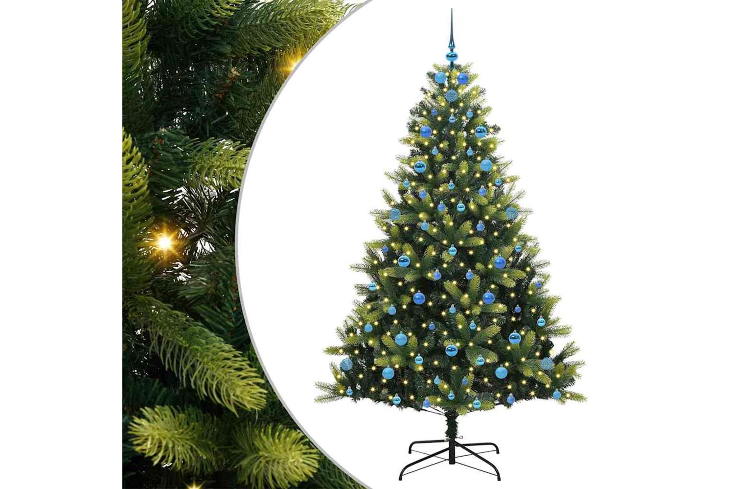 Vidaxl Artificial Hinged Christmas Tree 300 Leds Green 210 Cm