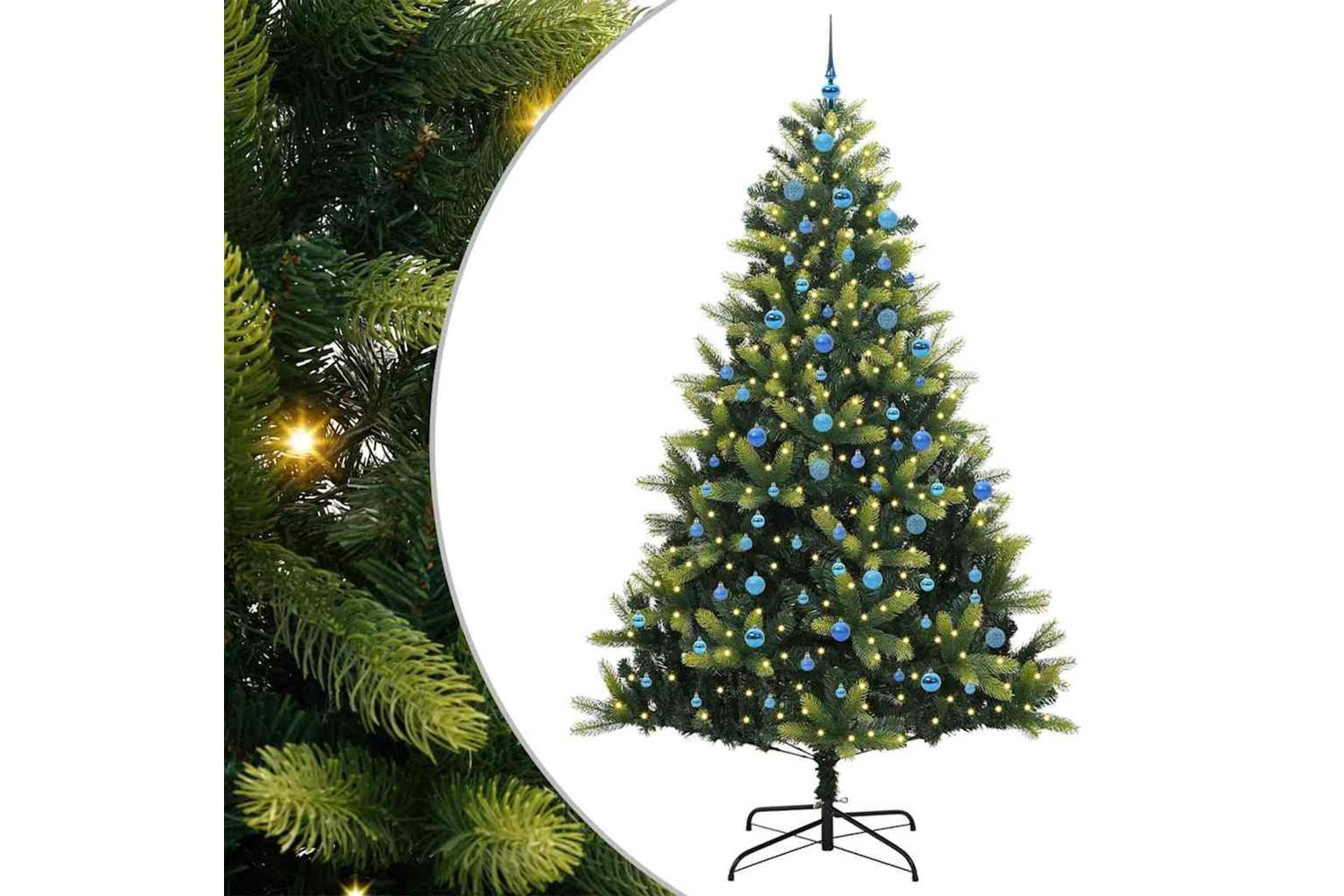 Vidaxl Artificial Hinged Christmas Tree 300 Leds Green 240 Cm