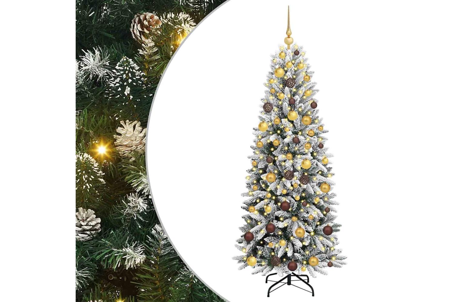 Vidaxl Artificial Christmas Tree With 300 Leds White 73 X 73 X 180 Cm