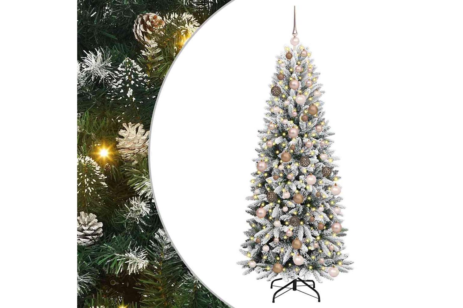 Vidaxl Artificial Christmas Tree With 300 Leds White 73 X 73 X 180 Cm