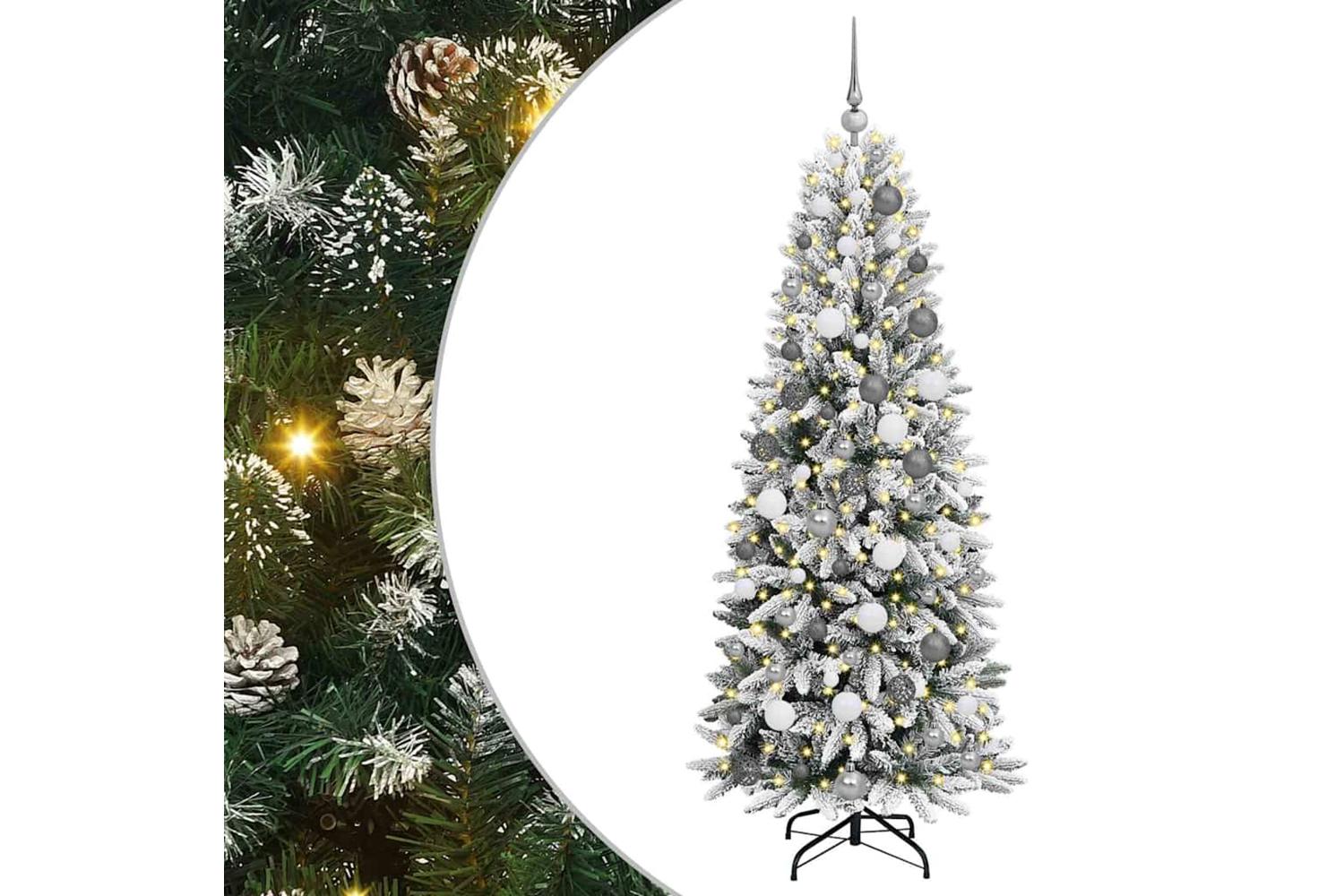 Vidaxl Artificial Christmas Tree With 300 Leds White 73 X 73 X 180 Cm