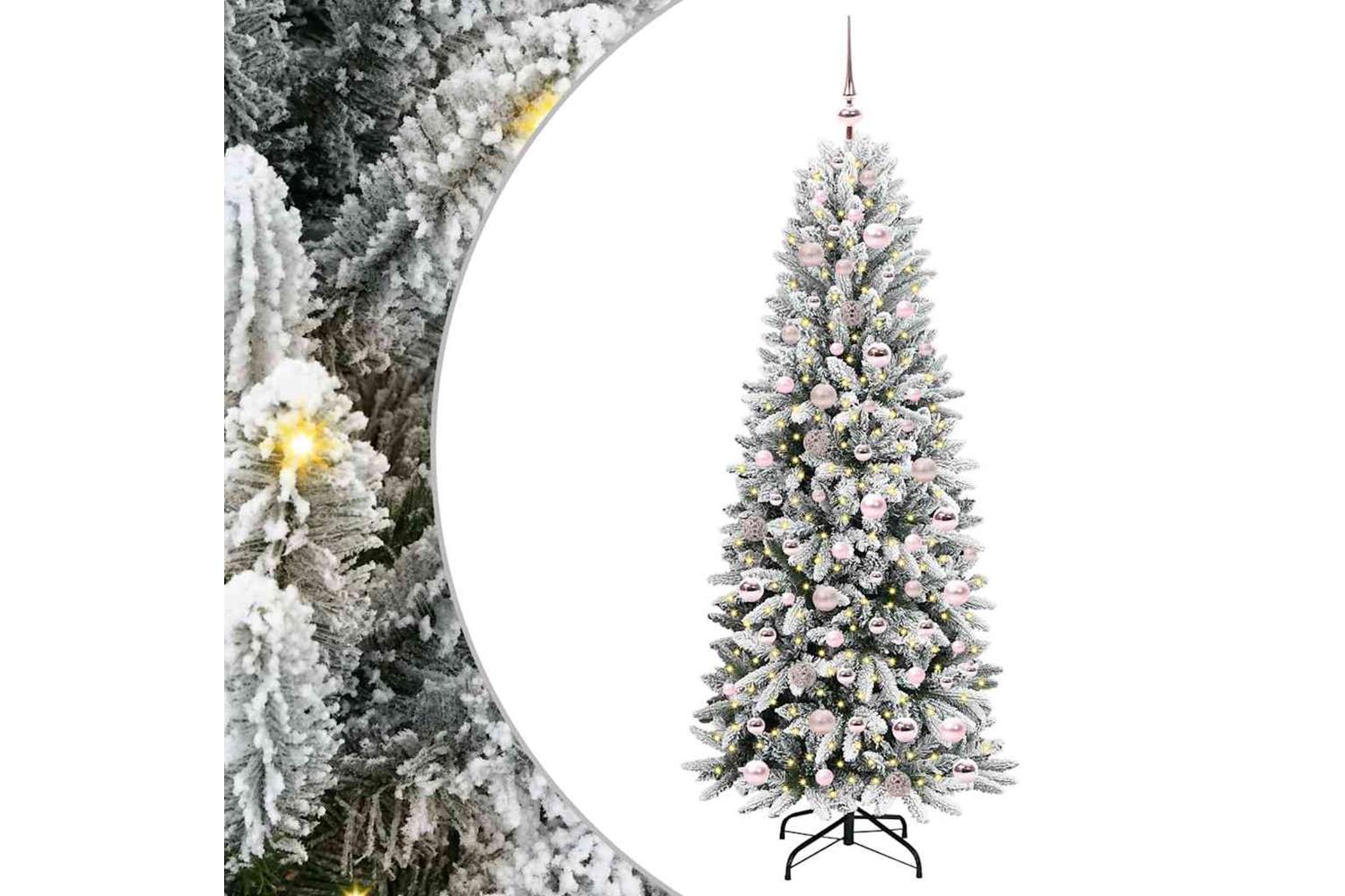 Vidaxl Artificial Christmas Tree With 300 Leds White 73 X 73 X 180 Cm