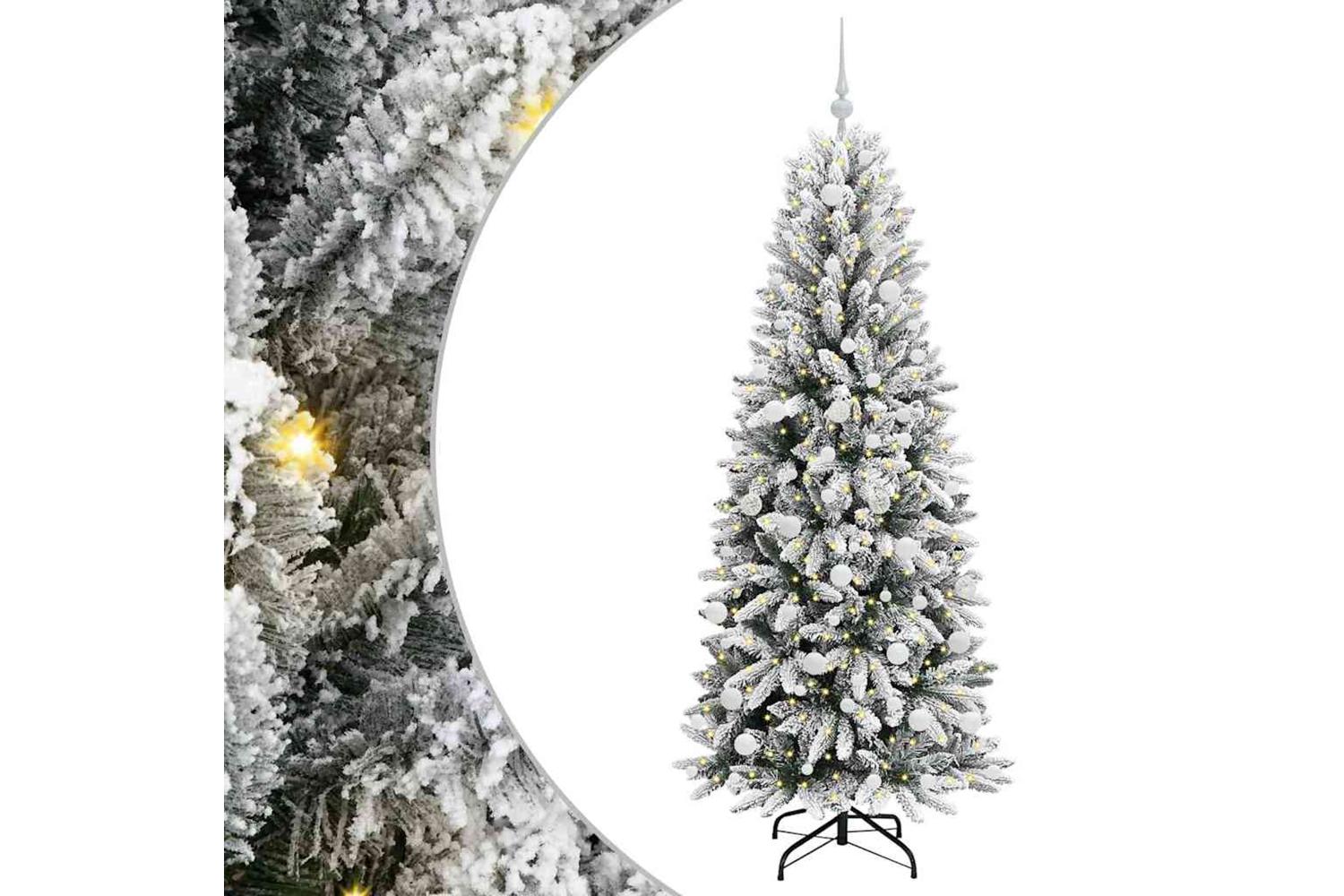 Vidaxl Artificial Christmas Tree With 300 Leds White 73 X 73 X 180 Cm