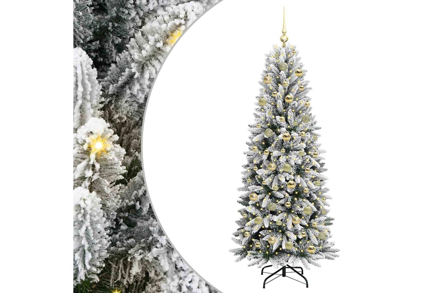 Vidaxl Artificial Christmas Tree With 300 Leds White 73 X 73 X 180 Cm