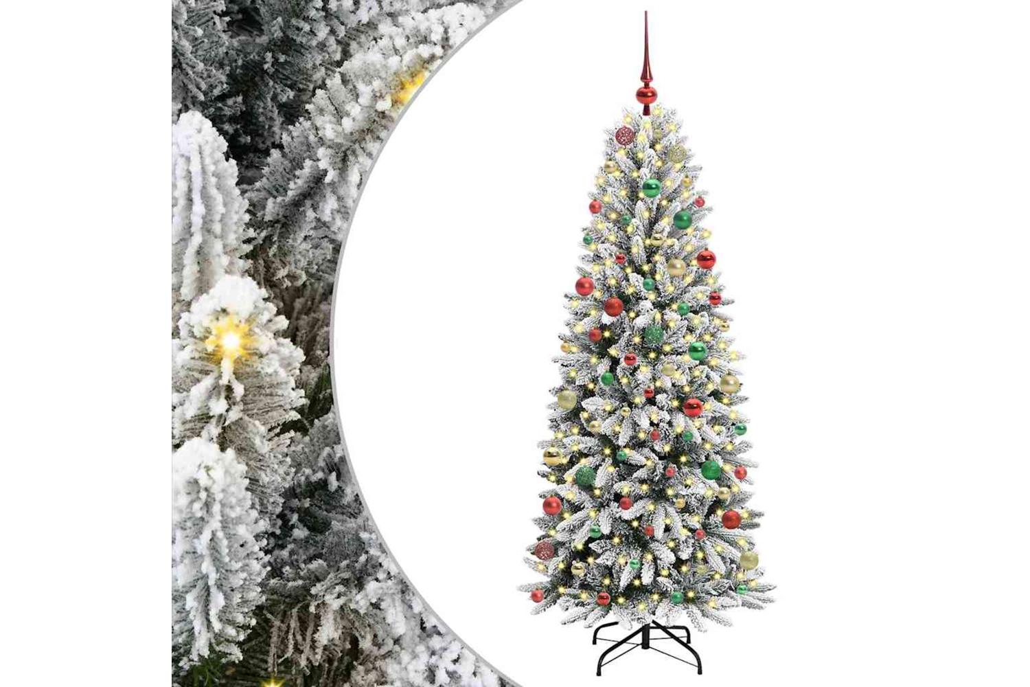 Vidaxl Artificial Christmas Tree With 300 Leds White 73 X 73 X 180 Cm