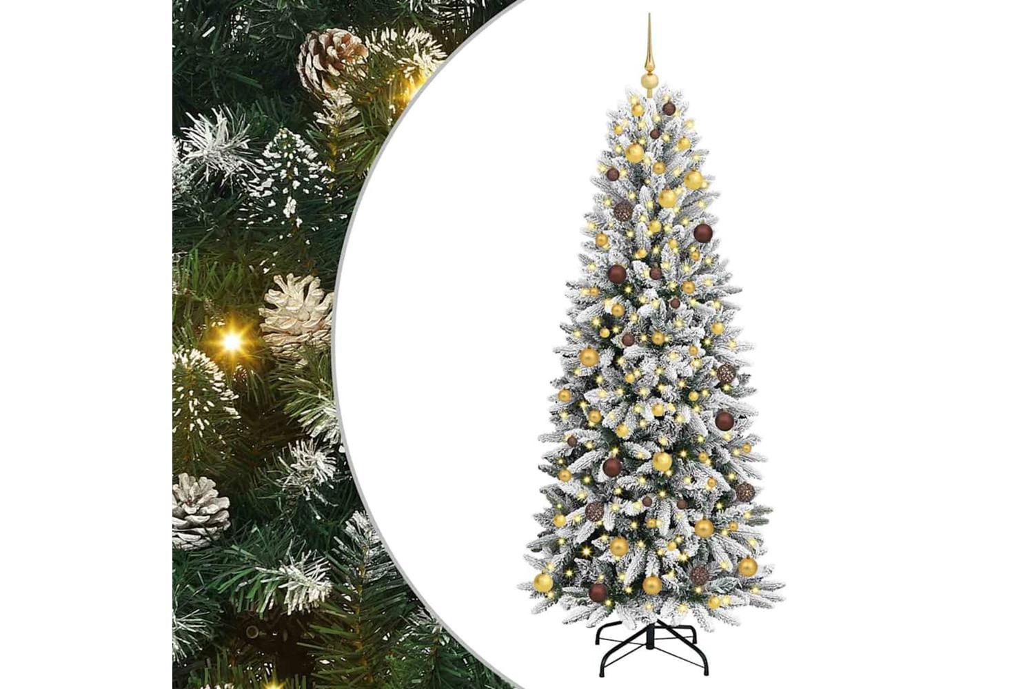 Vidaxl Artificial Christmas Tree With 300 Leds White 78 X 78 X 210 Cm