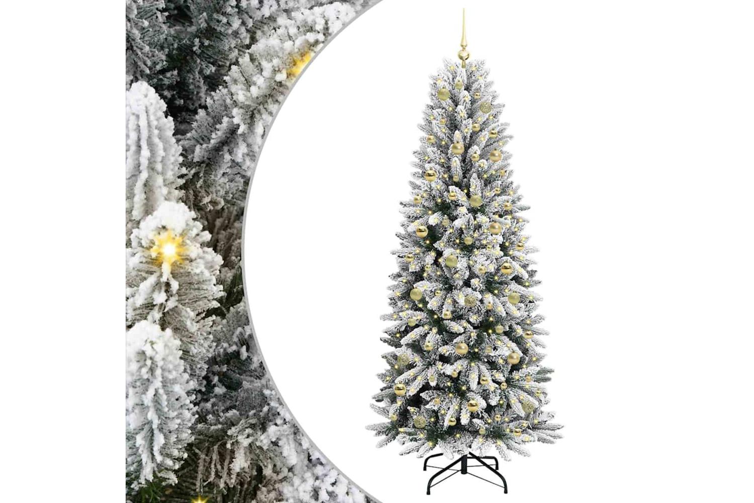 Vidaxl Artificial Christmas Tree With 300 Leds White 78 X 78 X 210 Cm