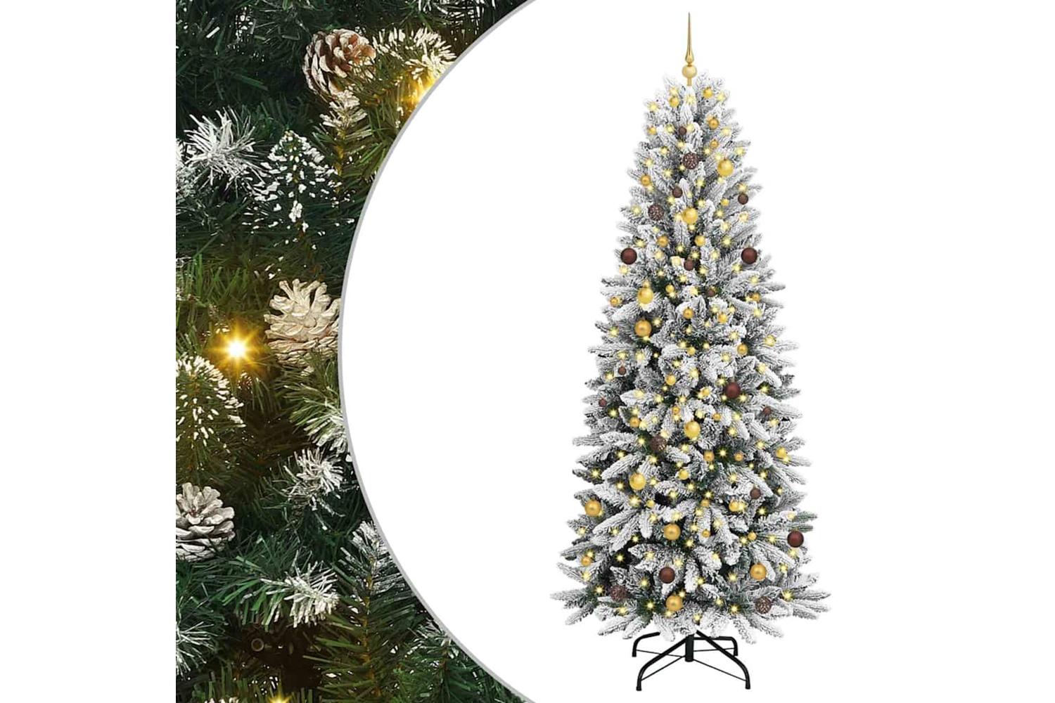 Vidaxl Artificial Christmas Tree With 300 Leds White 93 X 93 X 240 Cm