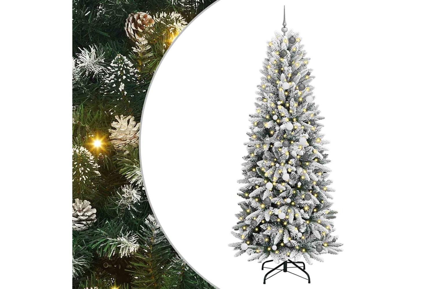Vidaxl Artificial Christmas Tree With 300 Leds White 93 X 93 X 240 Cm
