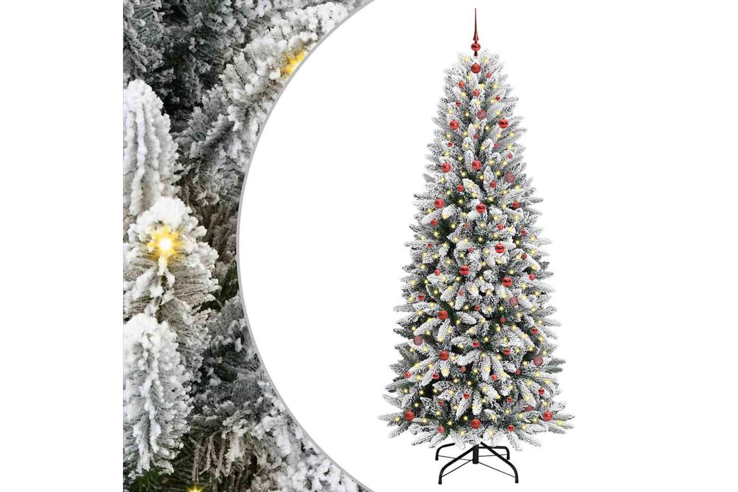 Vidaxl Artificial Christmas Tree With 300 Leds White 93 X 93 X 240 Cm
