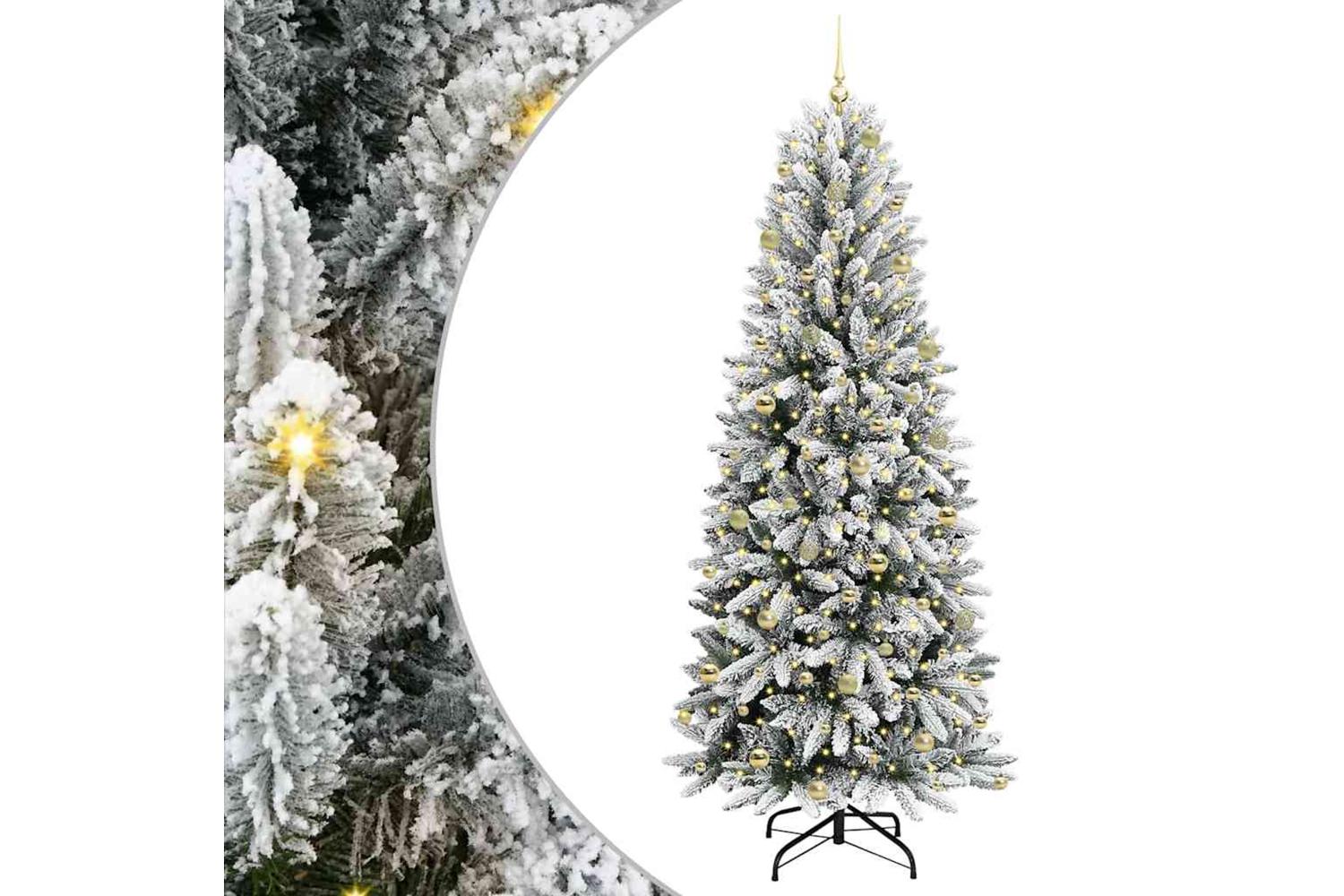 Vidaxl Artificial Christmas Tree With 300 Leds White 93 X 93 X 240 Cm