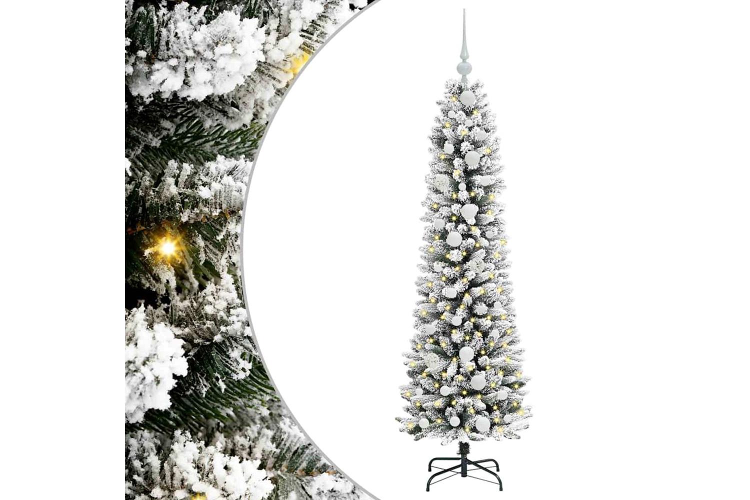 Vidaxl Artificial Christmas Tree With 150 Leds Green And White 150 Cm