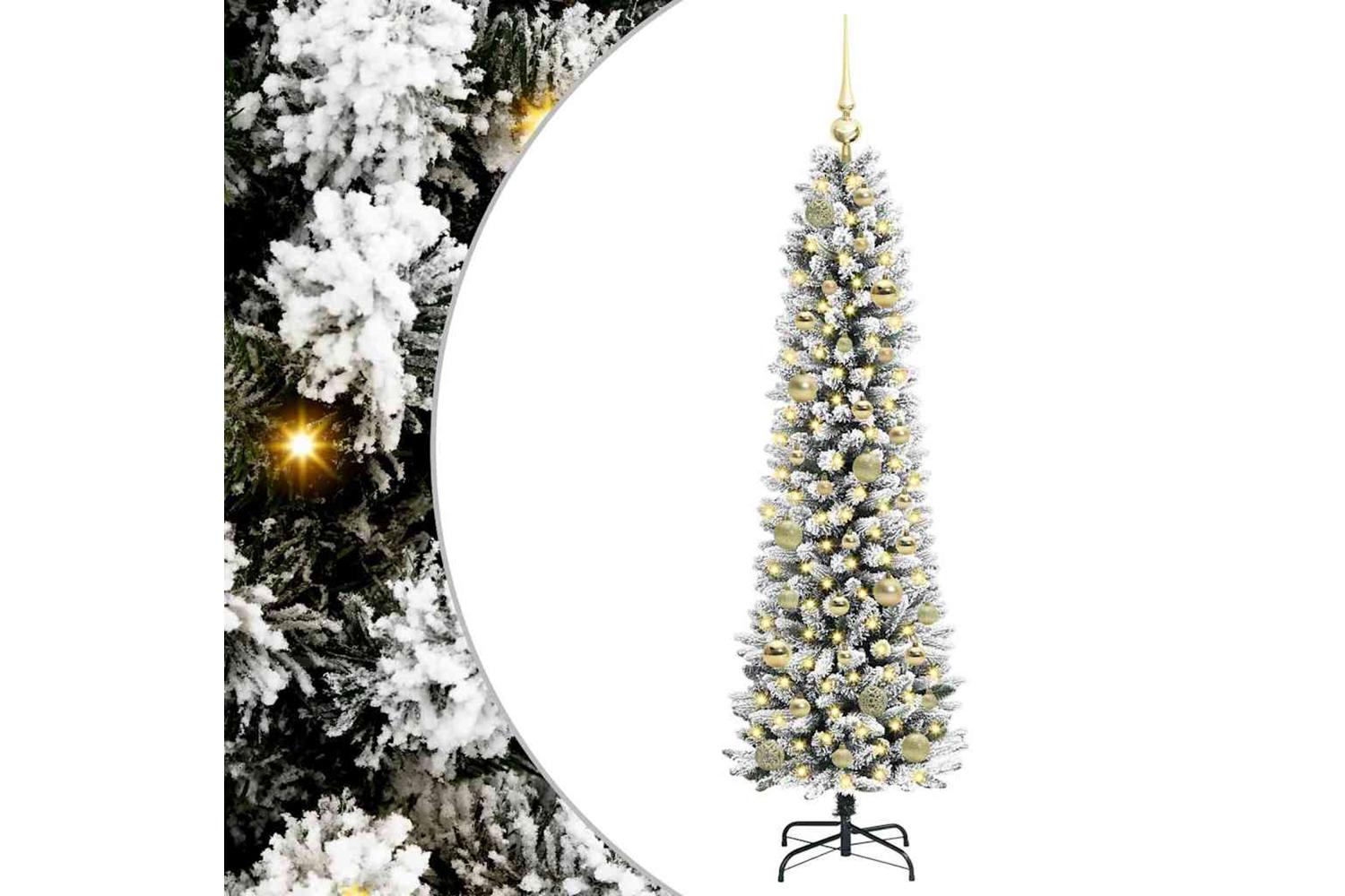Vidaxl Artificial Christmas Tree With 150 Leds Green And White 150 Cm