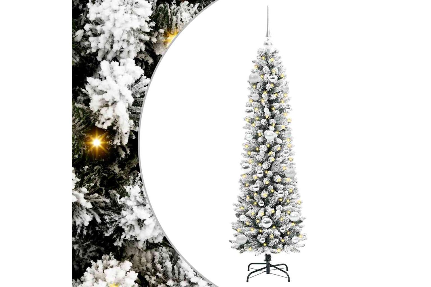Vidaxl Artificial Christmas Tree With 150 Leds Green And White 150 Cm