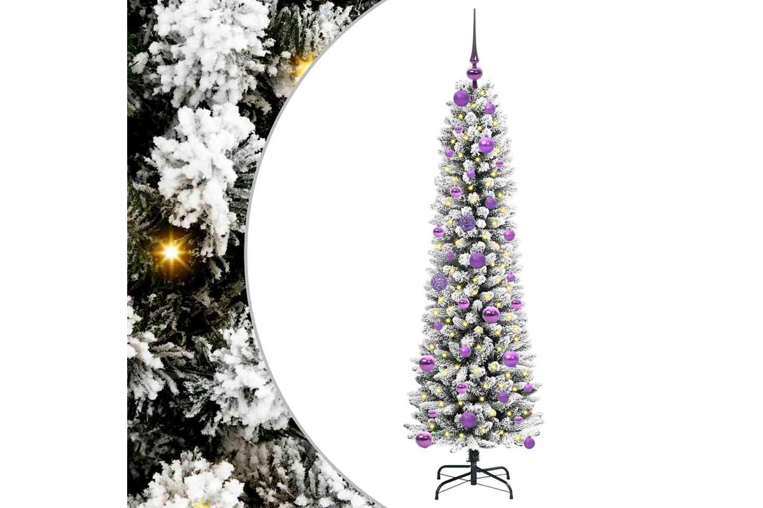 Vidaxl Artificial Christmas Tree With 150 Leds Green And White 150 Cm