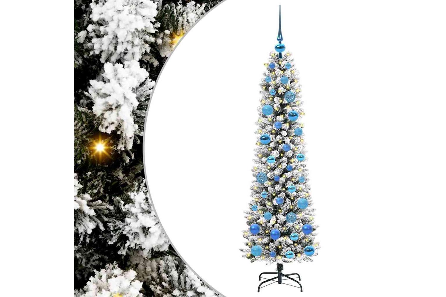Vidaxl Artificial Christmas Tree With 150 Leds Green And White 150 Cm