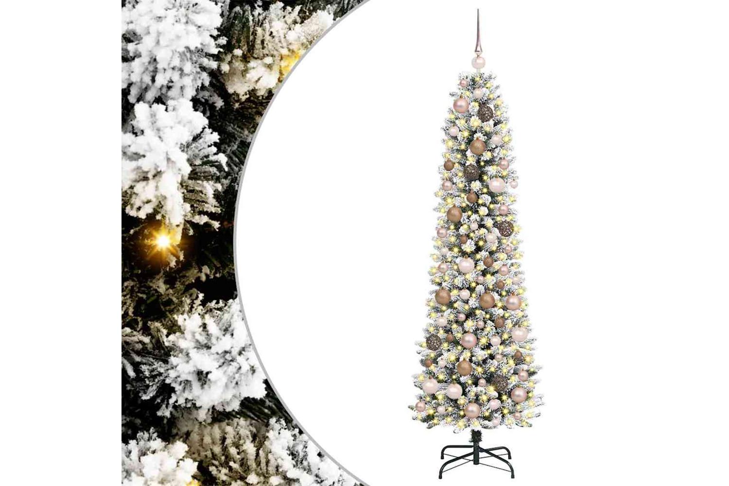 Vidaxl Artificial Christmas Tree With 300 Leds With Stand White 180 Cm