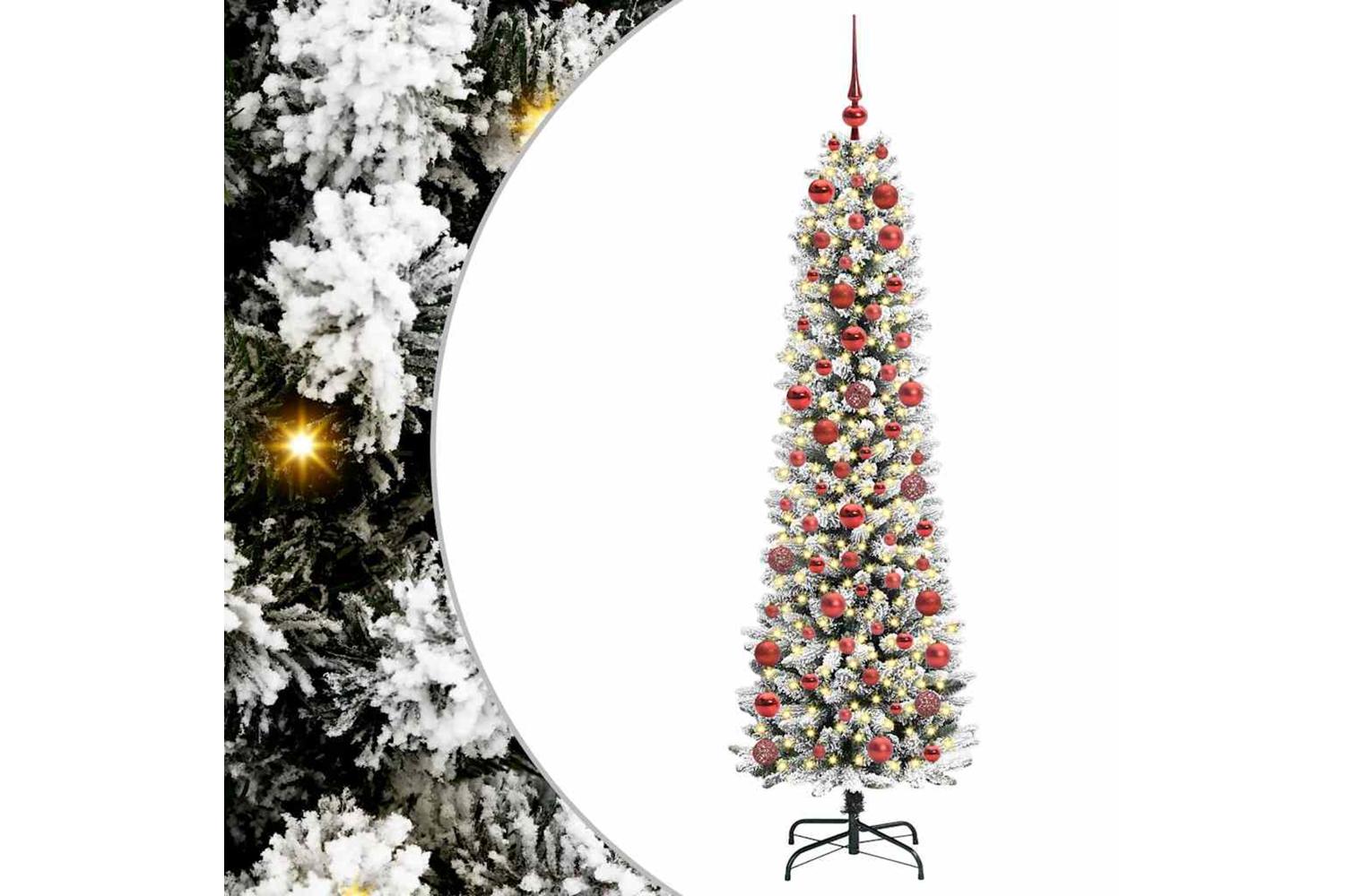 Vidaxl Artificial Christmas Tree With 300 Leds Green And White 180 Cm