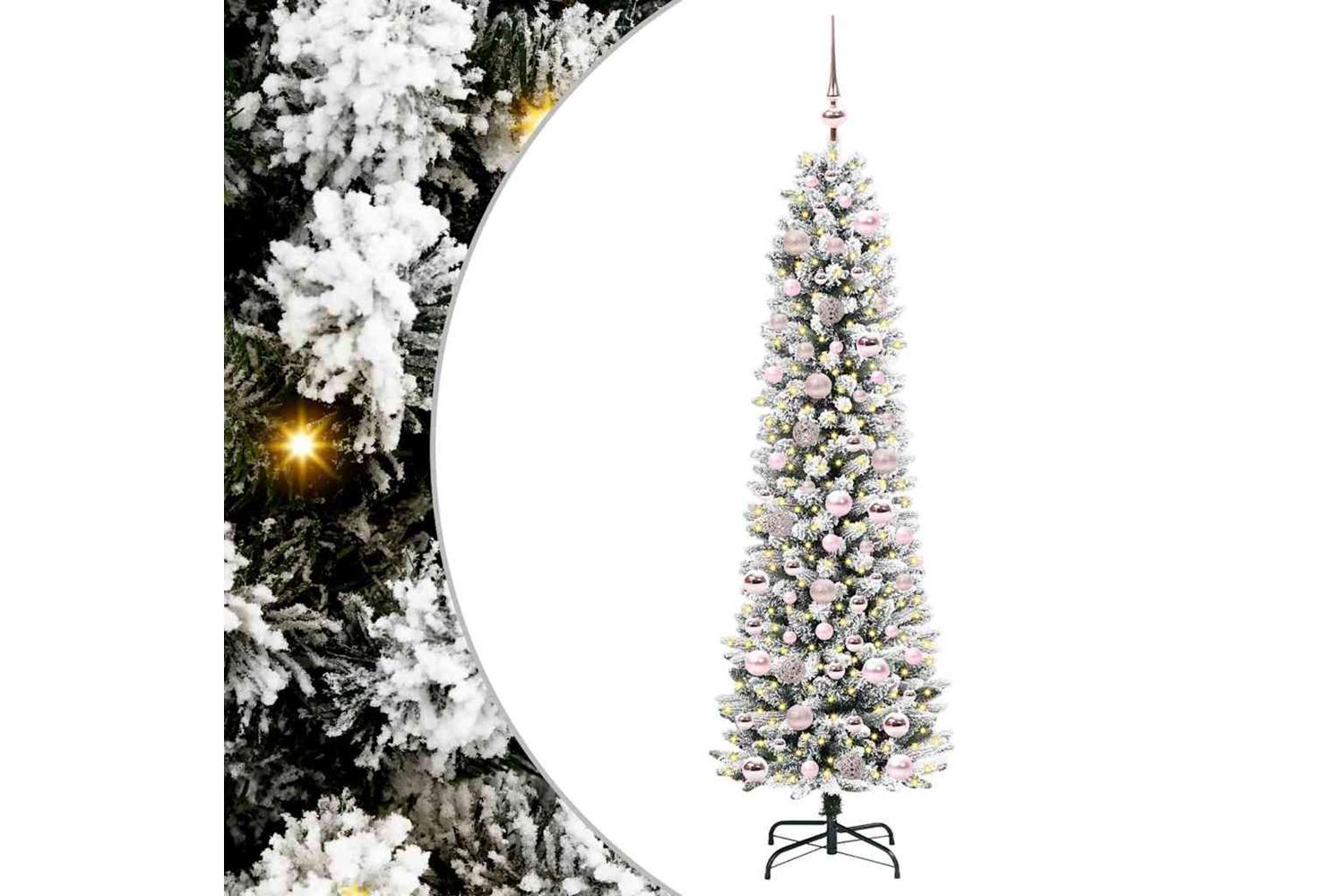 Vidaxl Artificial Christmas Tree With 300 Leds Green And White 180 Cm