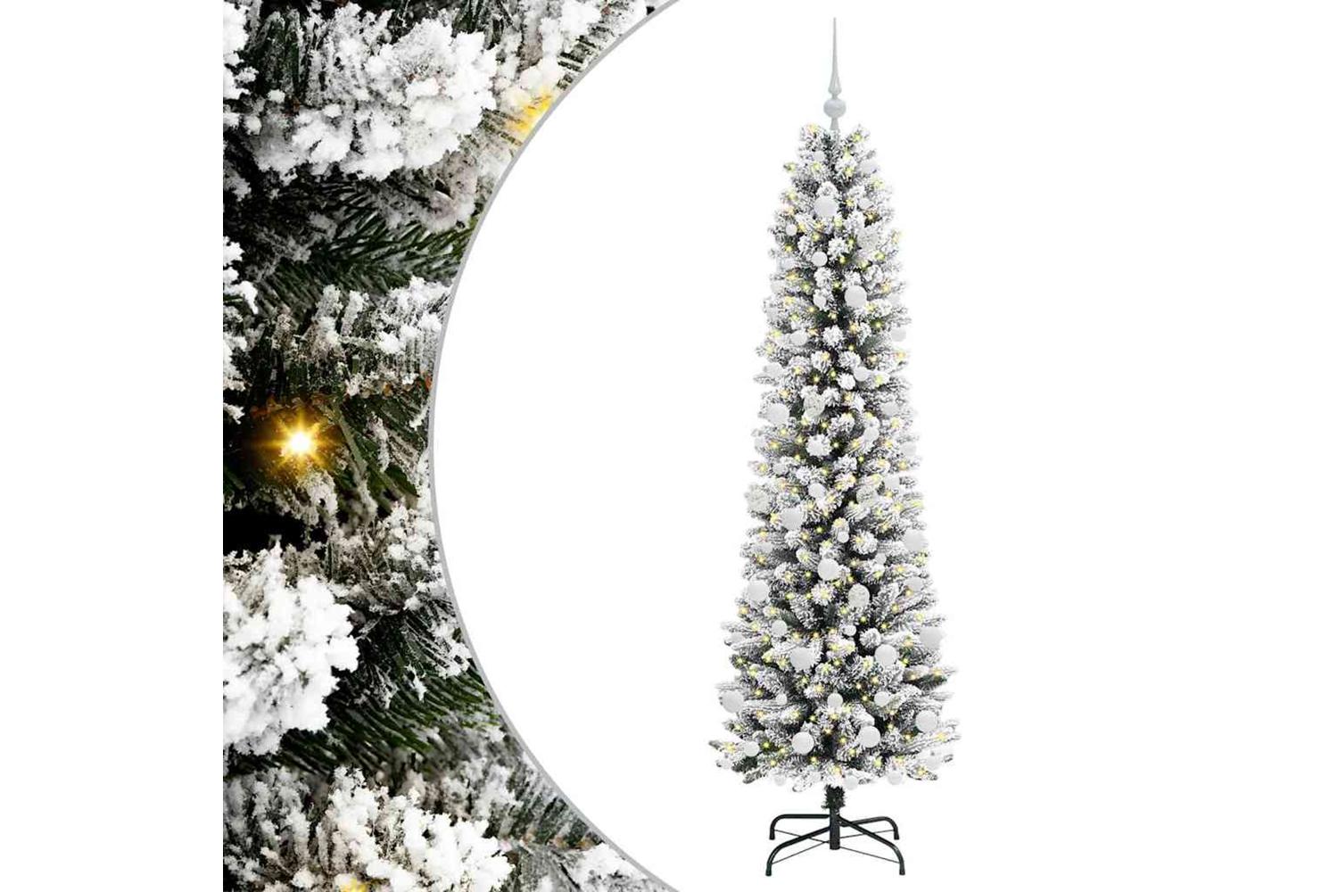 Vidaxl Artificial Christmas Tree With 300 Leds Green And White 180 Cm