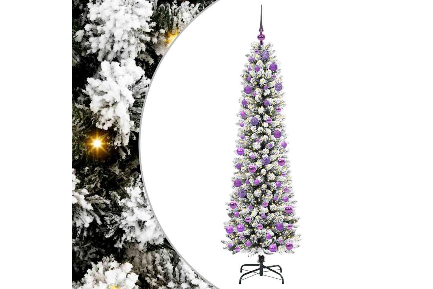 Vidaxl Artificial Christmas Tree With 300 Leds Green And White 180 Cm