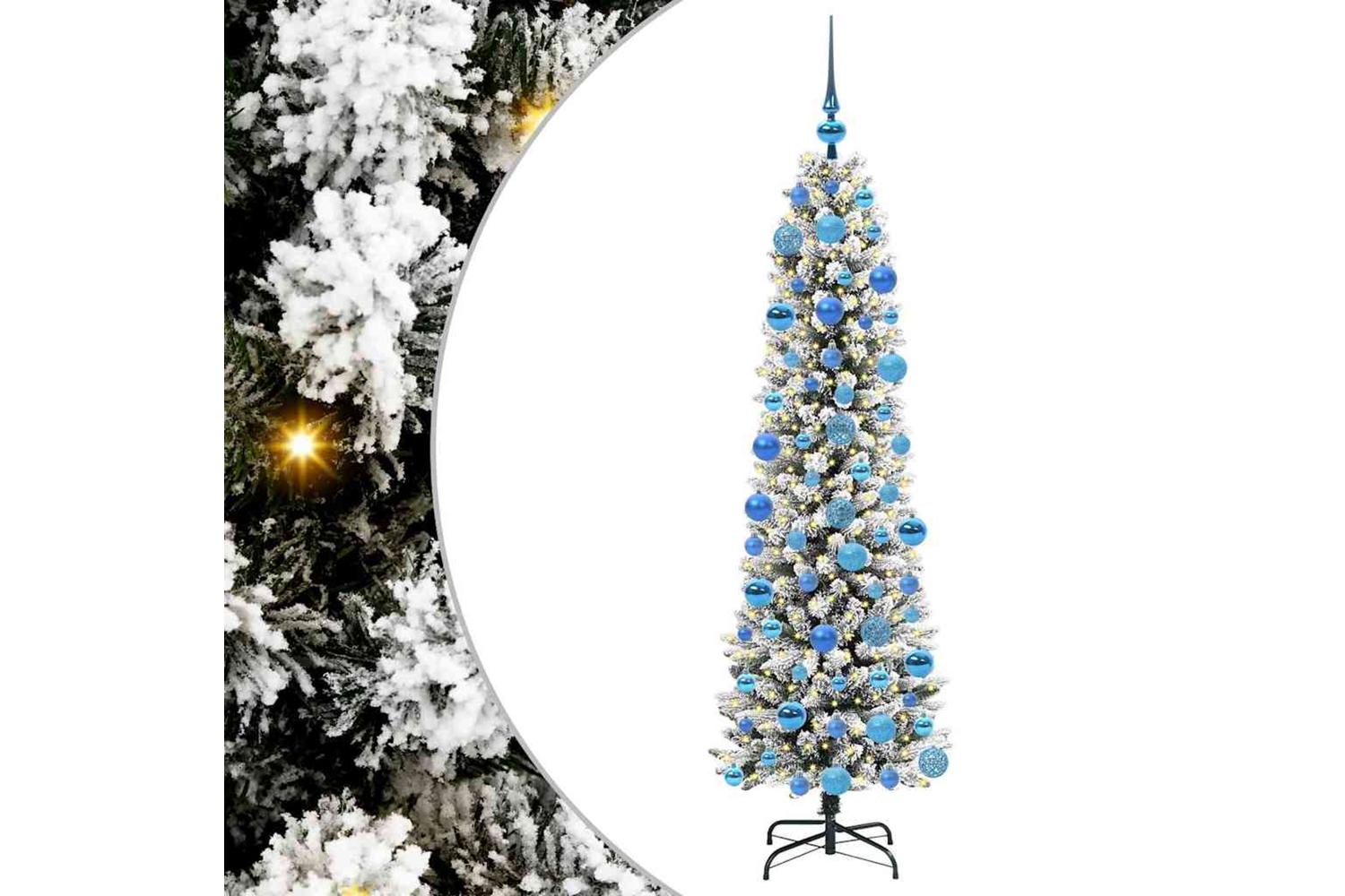 Vidaxl Artificial Christmas Tree With 300 Leds Green And White 180 Cm