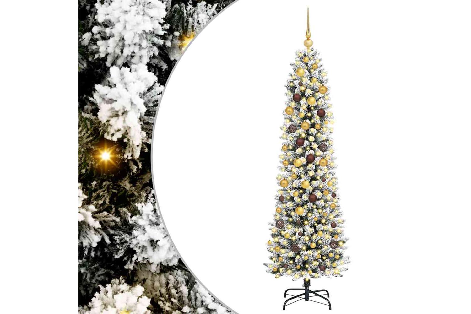 Vidaxl Artificial Christmas Tree With 300 Leds With Stand White 210 Cm