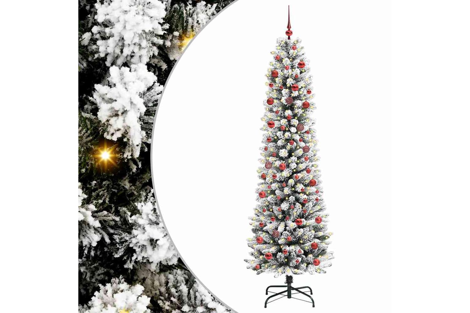 Vidaxl Artificial Christmas Tree With 300 Leds Green And White 210 Cm