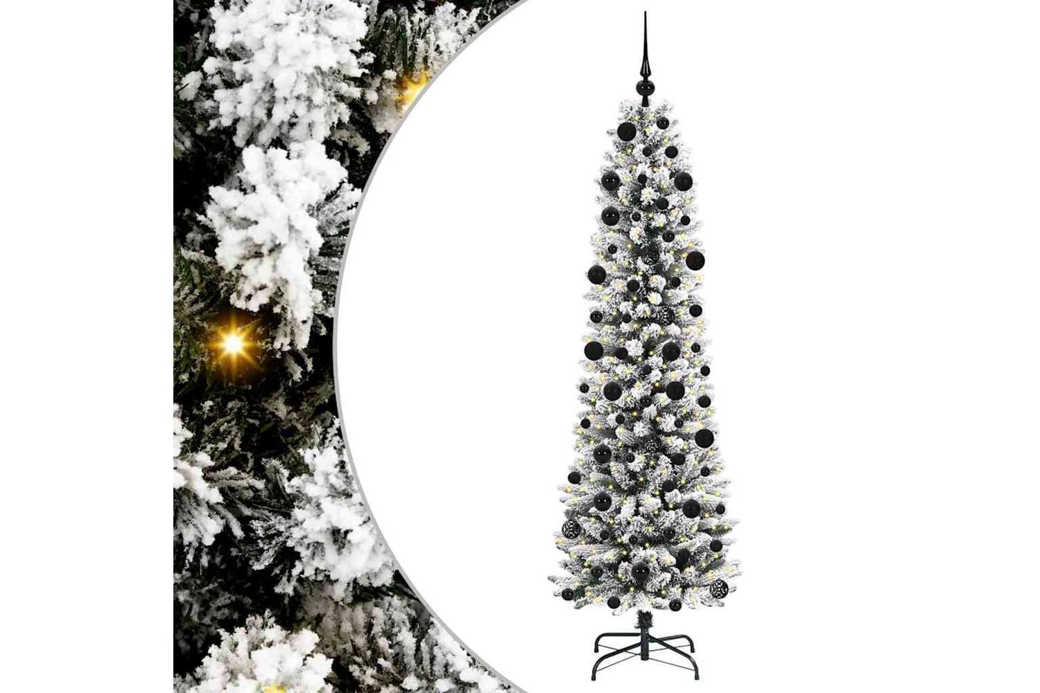 Vidaxl Artificial Christmas Tree With 300 Leds Green And White 210 Cm