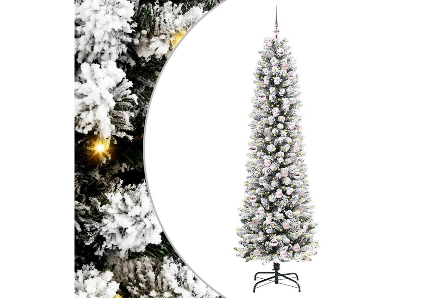 Vidaxl Artificial Christmas Tree With 300 Leds Green And White 210 Cm