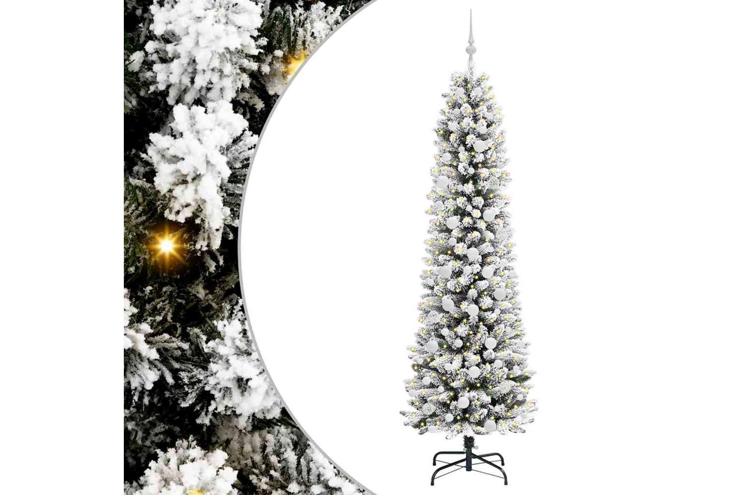 Vidaxl Artificial Christmas Tree With 300 Leds Green And White 210 Cm
