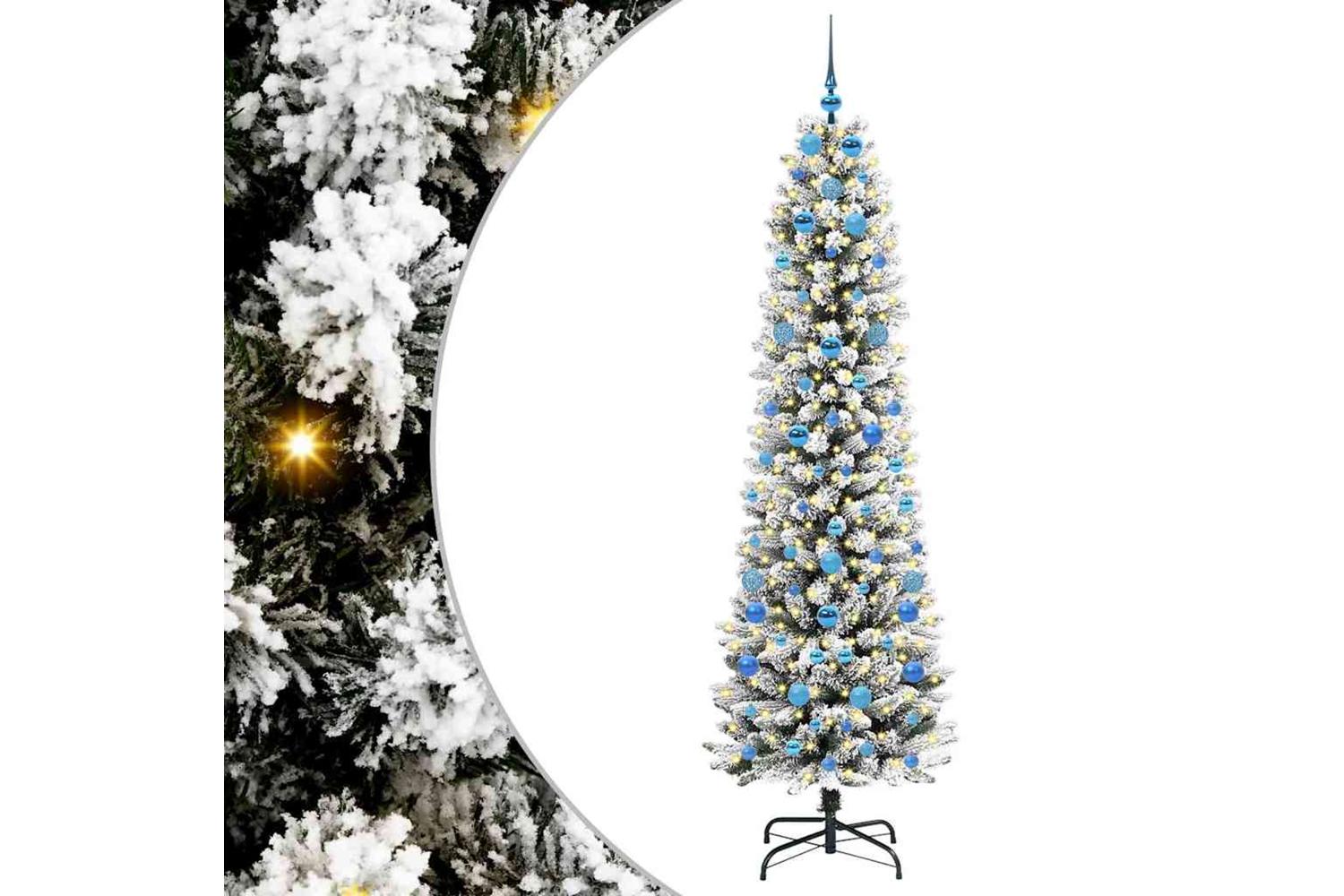 Vidaxl Artificial Christmas Tree With 300 Leds Green And White 210 Cm