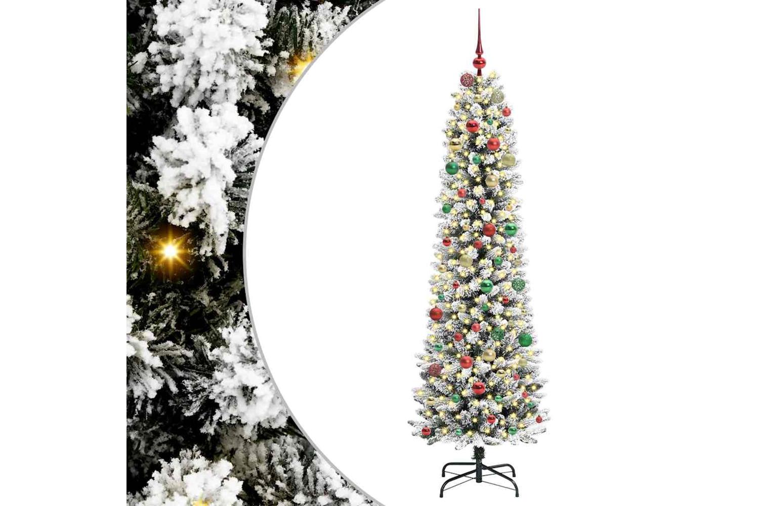 Vidaxl Artificial Christmas Tree With 300 Leds Green And White 210 Cm