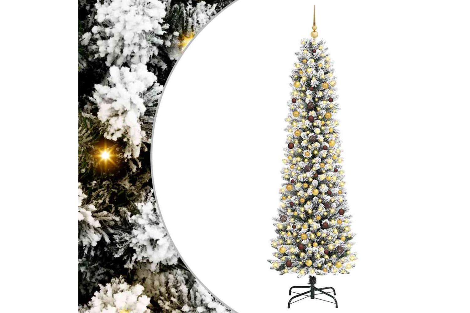 Vidaxl Artificial Christmas Tree With 300 Leds With Stand White 240 Cm