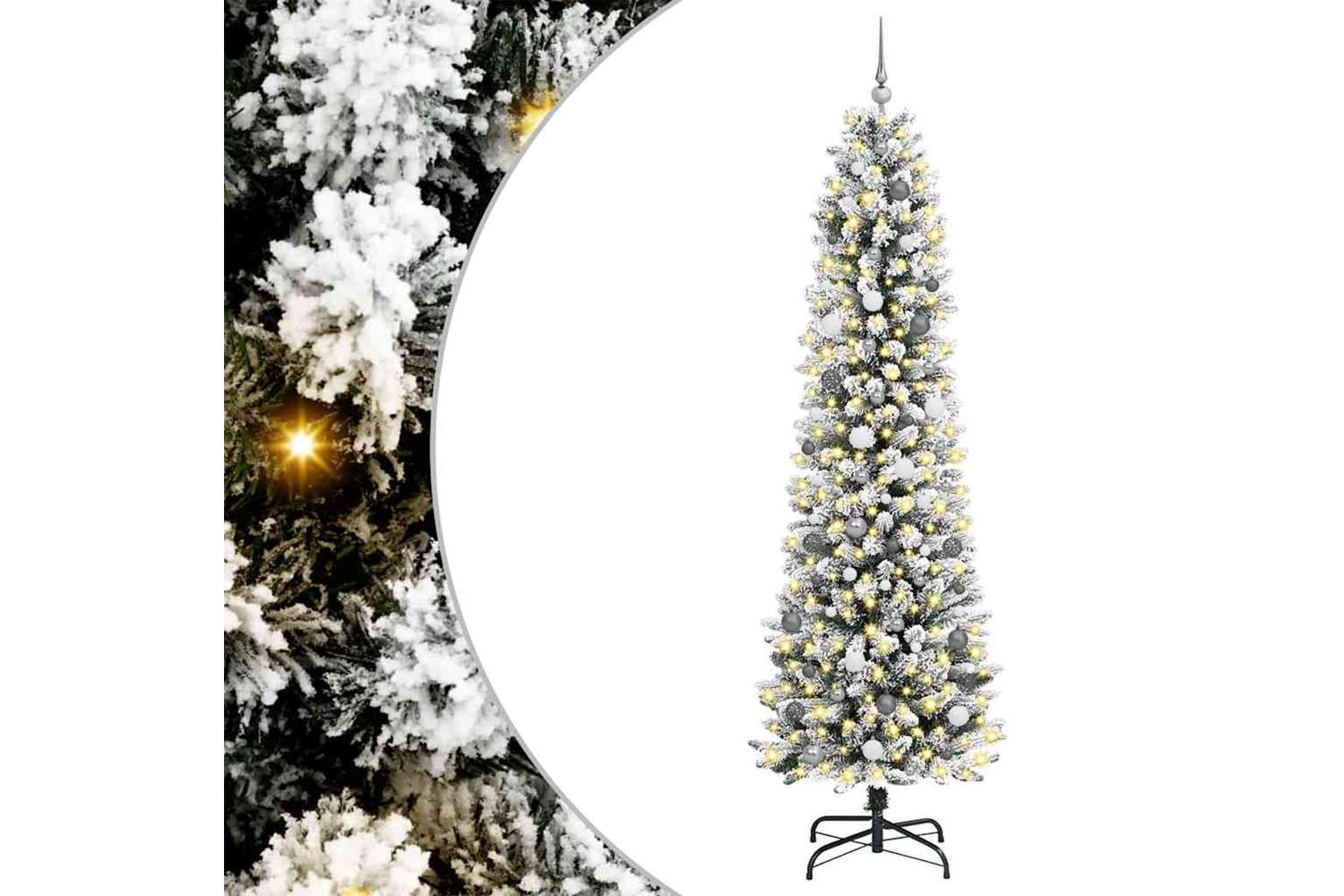 Vidaxl Artificial Christmas Tree With 300 Leds With Stand White 240 Cm